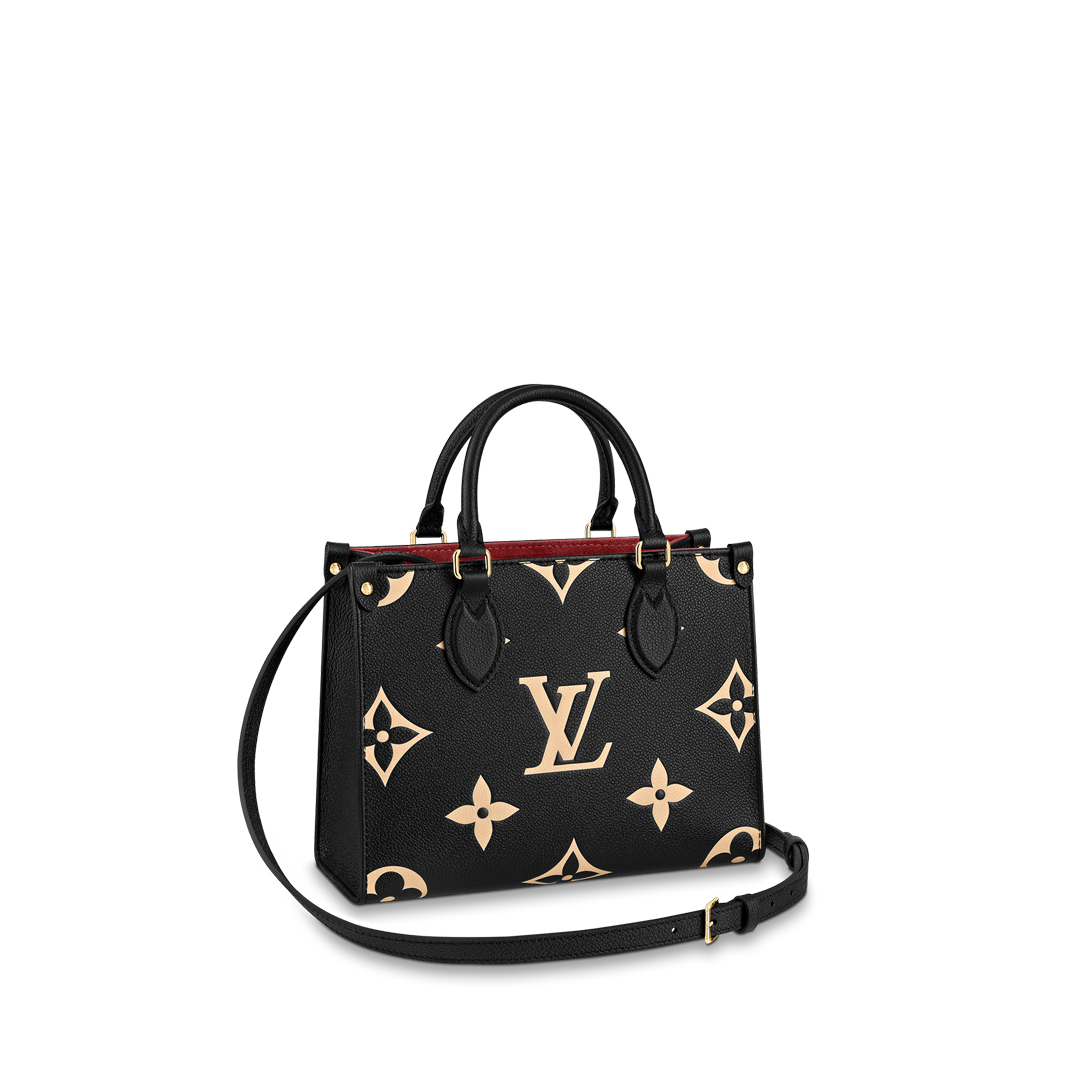 Louis Vuitton ONTHEGO PM Monogram Handbag M45659 Black/Beige